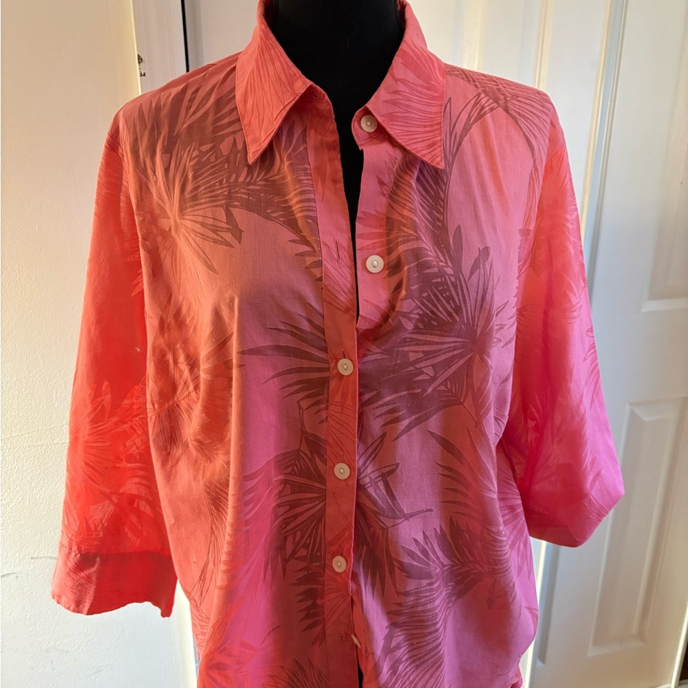 Liz Claiborne Coral Button-Down Shirt